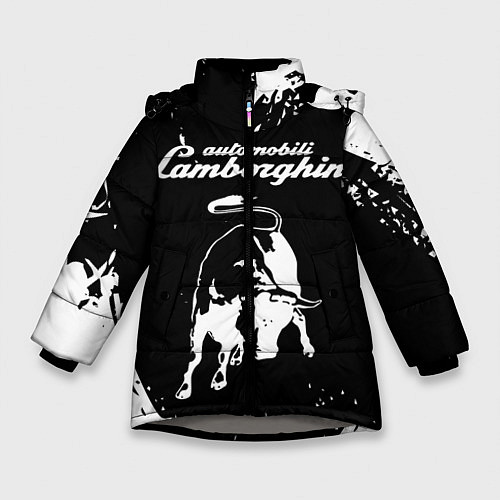 Зимняя куртка для девочки Lamborghini / 3D-Светло-серый – фото 1