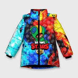 Куртка зимняя для девочки BRAWL STARS :LEON, цвет: 3D-черный