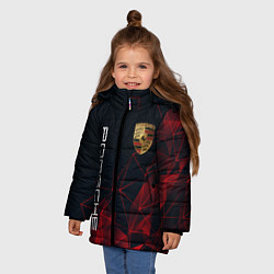 Куртка зимняя для девочки PORSCHE, цвет: 3D-светло-серый — фото 2