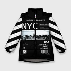 Куртка зимняя для девочки Off-White: NYC, цвет: 3D-светло-серый