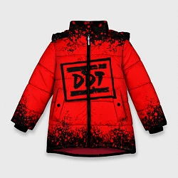 Куртка зимняя для девочки ДДТ Лого, цвет: 3D-красный