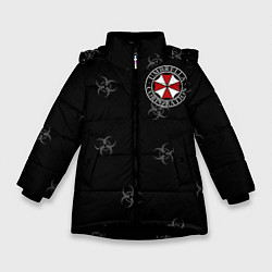 Куртка зимняя для девочки Umbrella Corp, цвет: 3D-черный