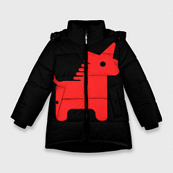 Куртка зимняя для девочки Единорог минимал, цвет: 3D-черный