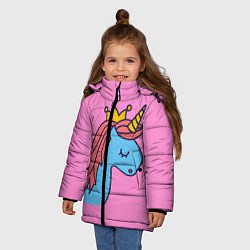 Куртка зимняя для девочки Принцесса единорогов, цвет: 3D-черный — фото 2