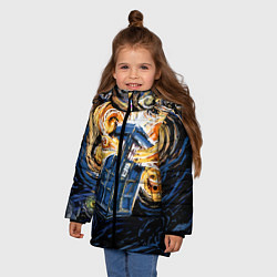 Куртка зимняя для девочки Van Gogh Tardis, цвет: 3D-красный — фото 2