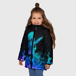 Куртка зимняя для девочки Marshmello Fortnite, цвет: 3D-светло-серый — фото 2