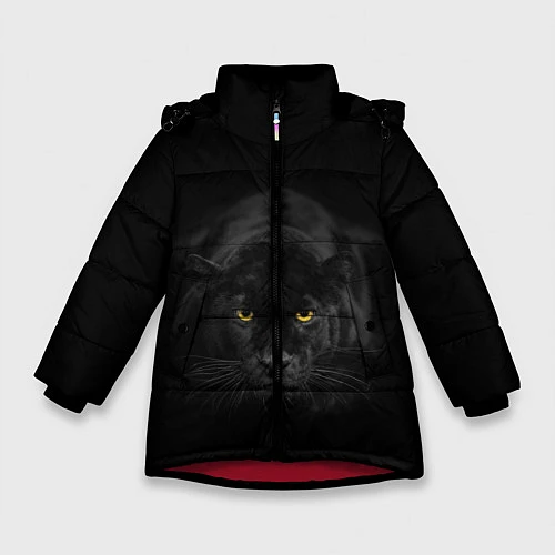 Зимняя куртка для девочки Пантера / 3D-Красный – фото 1