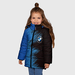 Куртка зимняя для девочки БМВ, цвет: 3D-светло-серый — фото 2