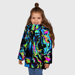 Куртка зимняя для девочки Кислотность, цвет: 3D-черный — фото 2