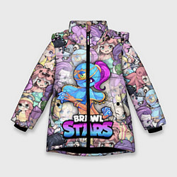 Куртка зимняя для девочки BrawlStars Girls Oko, цвет: 3D-черный