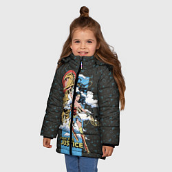 Куртка зимняя для девочки Fight for justice, цвет: 3D-светло-серый — фото 2
