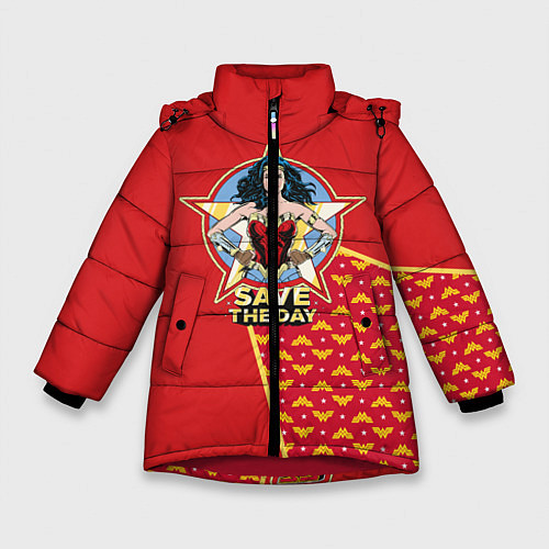 Зимняя куртка для девочки Save the day / 3D-Красный – фото 1