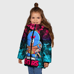 Куртка зимняя для девочки BRAWL STARS EL BROWN, цвет: 3D-красный — фото 2