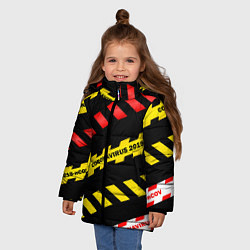 Куртка зимняя для девочки 2019-nCoV Коронавирус, цвет: 3D-черный — фото 2
