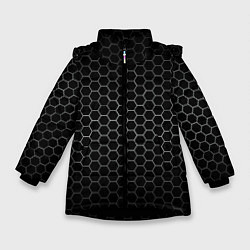 Куртка зимняя для девочки СЕРЫЕ СОТЫ, цвет: 3D-черный
