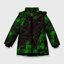 Куртка зимняя для девочки GREEN STRIPES, цвет: 3D-черный