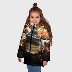 Куртка зимняя для девочки ТАНКИ, цвет: 3D-черный — фото 2