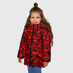 Куртка зимняя для девочки ЧЕРЕПА, цвет: 3D-черный — фото 2