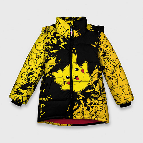 Зимняя куртка для девочки Пикачу Oko / 3D-Красный – фото 1