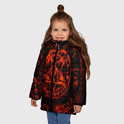 Куртка зимняя для девочки ПЕНТАГРАММА, цвет: 3D-красный — фото 2