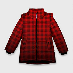 Куртка зимняя для девочки В КЛЕТОЧКУ, цвет: 3D-черный