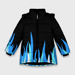 Куртка зимняя для девочки Синее пламя, цвет: 3D-черный