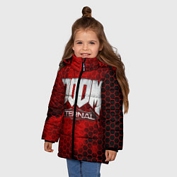 Куртка зимняя для девочки DOOM: ETERNAL, цвет: 3D-красный — фото 2