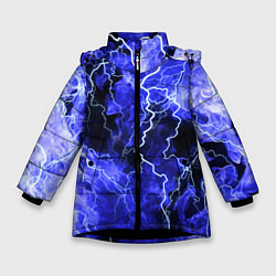 Куртка зимняя для девочки МОЛНИЯ BLUE, цвет: 3D-черный