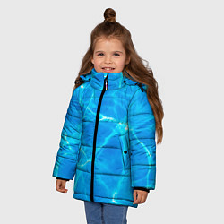 Куртка зимняя для девочки Вода, цвет: 3D-черный — фото 2