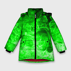 Куртка зимняя для девочки ОГОНЬ GREEN NEON, цвет: 3D-красный