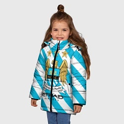 Куртка зимняя для девочки Манчестер Сити, цвет: 3D-черный — фото 2