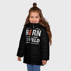 Куртка зимняя для девочки Рожден для сварки, цвет: 3D-черный — фото 2