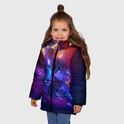 Куртка зимняя для девочки SPACE ABSTRACT, цвет: 3D-черный — фото 2