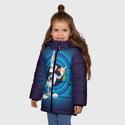 Куртка зимняя для девочки Багз Банни, цвет: 3D-светло-серый — фото 2