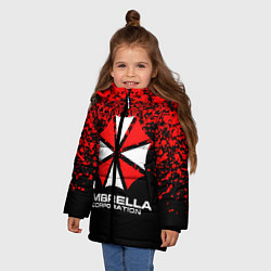 Куртка зимняя для девочки Umbrella Corporation, цвет: 3D-красный — фото 2