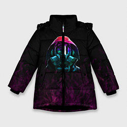 Куртка зимняя для девочки Эпидемия, цвет: 3D-черный
