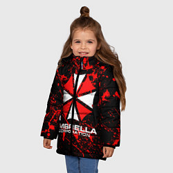 Куртка зимняя для девочки Umbrella Corporation, цвет: 3D-светло-серый — фото 2