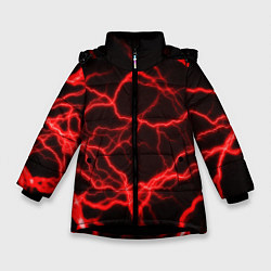 Куртка зимняя для девочки МОЛНИИ, цвет: 3D-черный