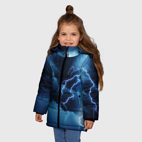 Зимняя куртка для девочки STORM / 3D-Светло-серый – фото 3