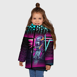 Куртка зимняя для девочки НЕОНОВЫЙ ГОНЩИК, цвет: 3D-красный — фото 2