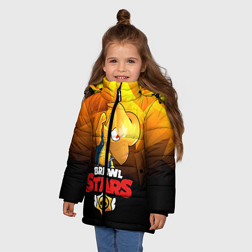 Зимняя куртка для девочки BRAWL STARS CROW PHOENIX / 3D-Светло-серый – фото 3
