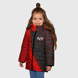 Куртка зимняя для девочки Mass Effect N7, цвет: 3D-красный — фото 2