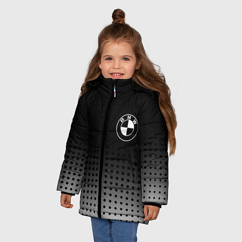 Зимняя куртка для девочки BMW / 3D-Светло-серый – фото 3