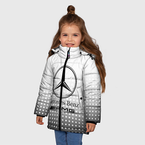 Зимняя куртка для девочки Mercedes-Benz / 3D-Светло-серый – фото 3