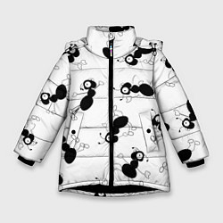 Куртка зимняя для девочки Муравьи, цвет: 3D-черный