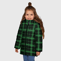 Куртка зимняя для девочки Шотландка, цвет: 3D-черный — фото 2