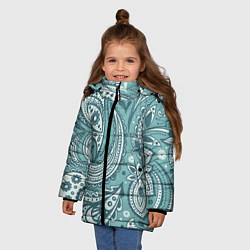 Куртка зимняя для девочки Узоры, цвет: 3D-черный — фото 2
