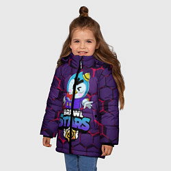 Куртка зимняя для девочки Brawl Stars Mr P, цвет: 3D-черный — фото 2