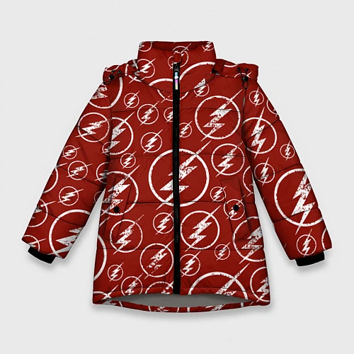 Зимняя куртка для девочки The Flash Logo Pattern / 3D-Светло-серый – фото 1