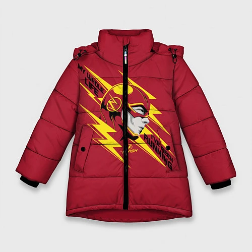 Зимняя куртка для девочки The Flash / 3D-Красный – фото 1